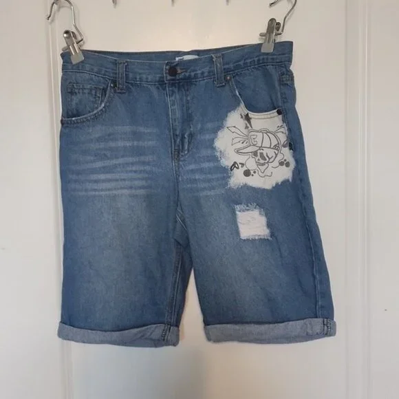 Epic Threads Skull Graphic Kids Jean Shorts Size Large - Picture 1 of 5